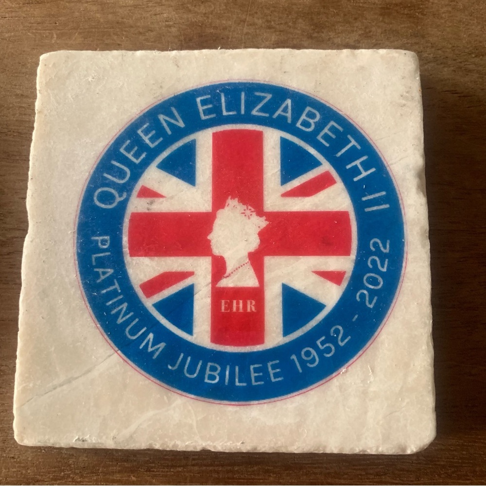 Queen Elizabeth II Jubilee Marble Stone Coaster